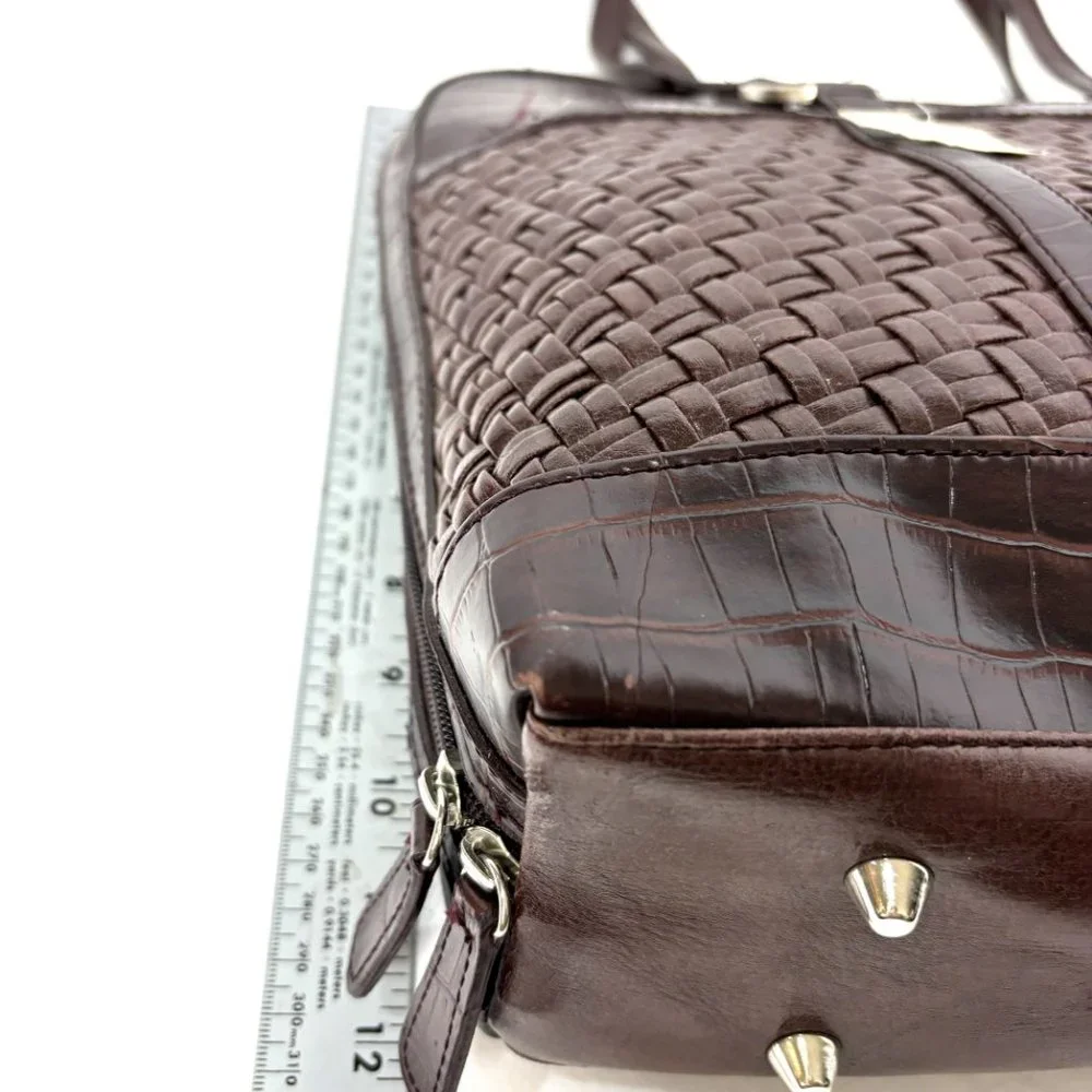 Coldwater Creek Hampton Faux Croc Laptop Computer Bag NOS NWT